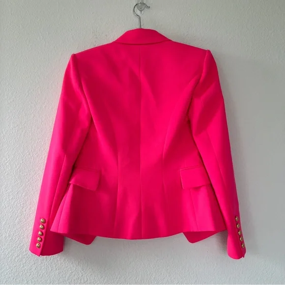 BALMAIN Double-Breasted Grain De Poudre Wool Blazer - Picture 3 of 12